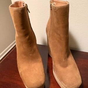 Coach Iona Tan Suede Heeled Boots